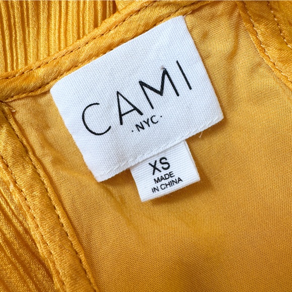 CAMI NYC • The Racer Crinkle Lace Trimsilk Tank Top In Honey - Picture 10 of 12